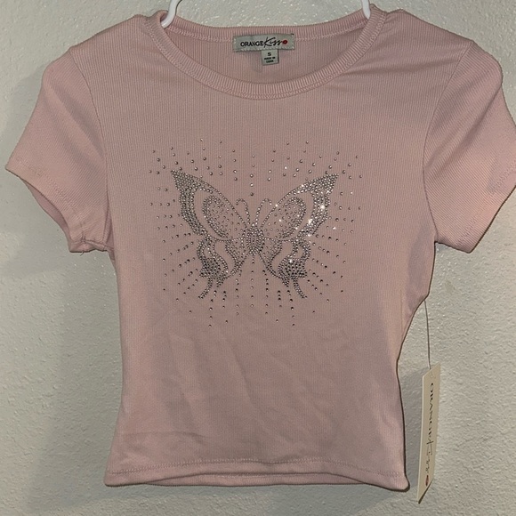 OrangeKiss Pink Butterfly top